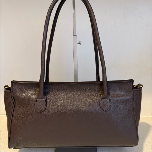 Made in Italy- Chic dark brown Shoulder Bag Genuine Leather - Picture 11 of 13